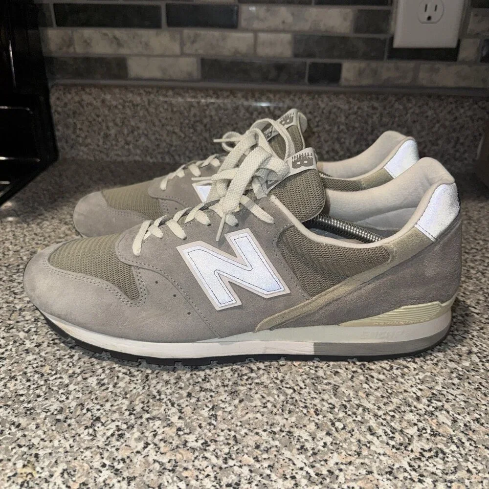 New Balance 996 Shoes Mens Size 13‎ Gray Suede Made USA U996GR Running Sneakers